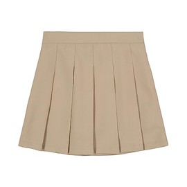 IZOD Girls' School Uniform Pull-on Scooter Skirt with Undershorts, Knit Waistband & Functional Pockets, Wrinkle Resistant, Khaki 976, 10