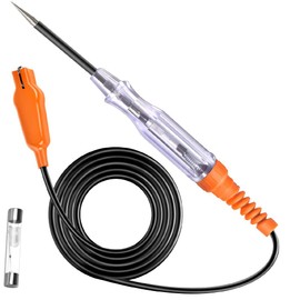 Car Circuit Tester, Baceyong 6-24V with Extended Test Leads and Point Drill, 2-Color LED Car Test Lamp for Car Fuses 100cm Orange Cable
