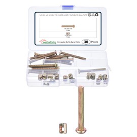 METALLIXITY Connector Bolt Barrel Nuts(1/4"-20x2-1/4) 30Pcs, Connector Bolts Countersunk Screw Barrel Nuts Binding Screws, for Chair Cabinet Bed, Yellow