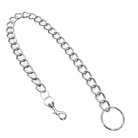 Heavy Duty Steel Wallet Chain, 56cm Length, Split Ring and Hipster Clasp, Silver