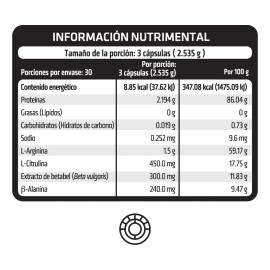 Óxido Nítrico Para Rendimiento Deportivo 90 Cápsulas Sabor Sin sabor