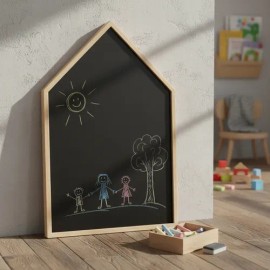 Pizarron Infantil En Forma De Casita Montessori                                                                                                       