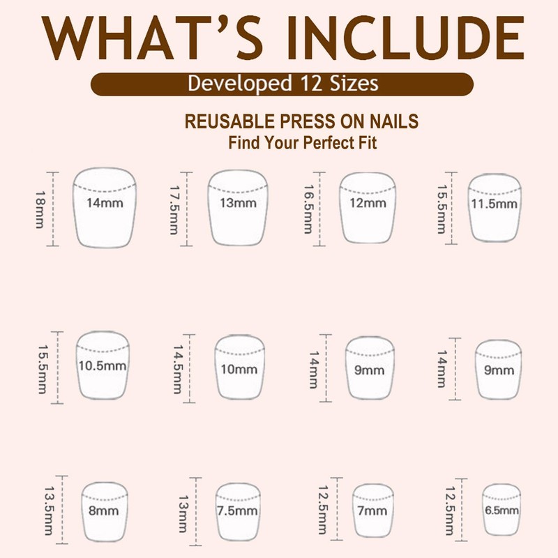 24Pcs Square French False Nails Tip, Short Press on Nails