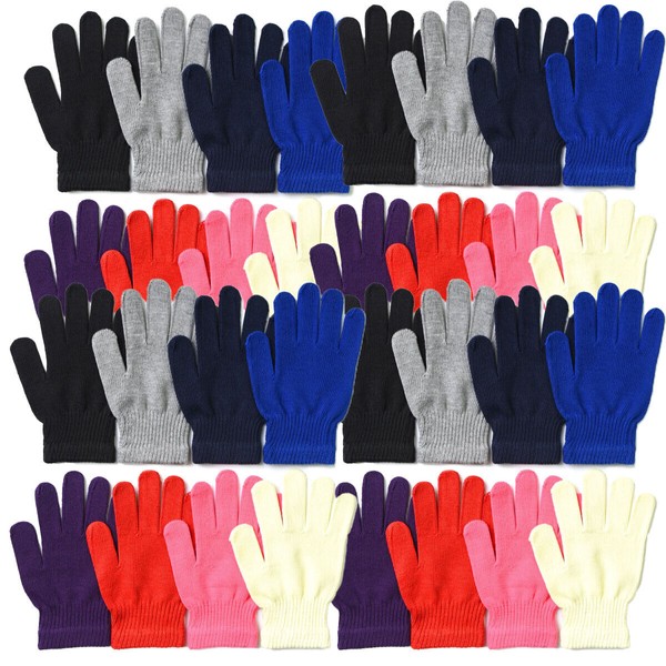 Unbranded 72 Pack Wholesale Assorted Warm Winter Gloves Thick Knit