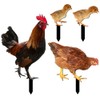 HANABASS Pack of 4 Chickens Chicks Ground Stakes Lawn Ornament
