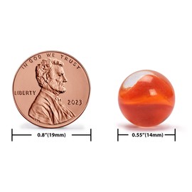 Yellow Mountain Imports Pack of 60 Translucent Chinese Lady Glass Marbles with Petal Design - 14 mm