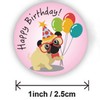 500 Pcs Round Cartoon Birthday Wishes Stickers for Kids &