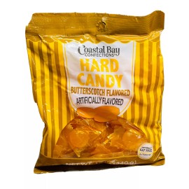 Coastal Bay Fat Free "BUTTERSCOTCH"  Flavored Hard Candy 1 Bag:-12oz/340g