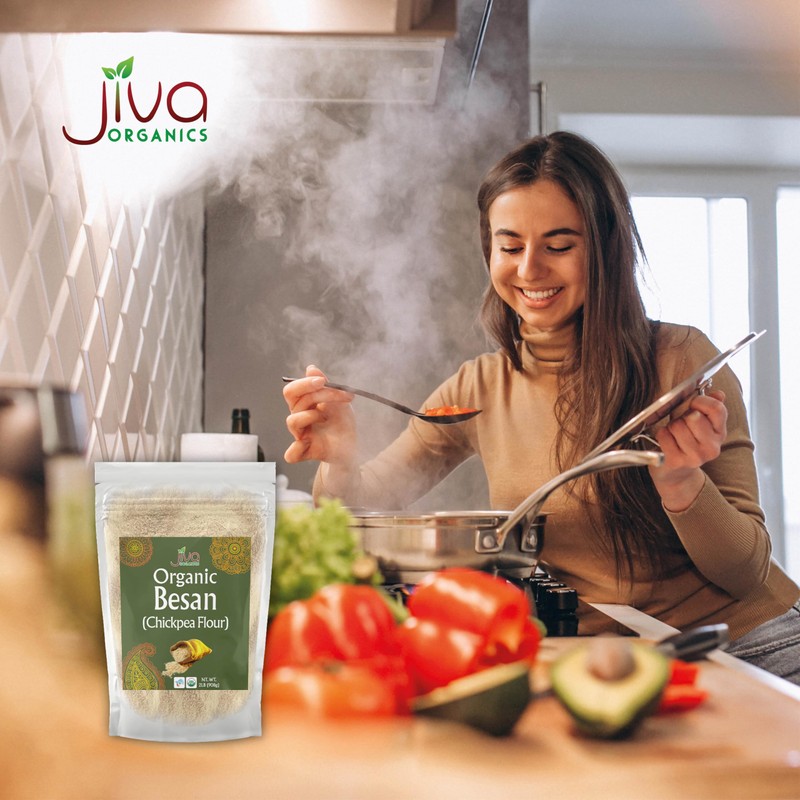 Jiva Organics Organic Chickpea Flour, Besan 2 Pound - Non-GMO,