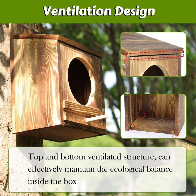 Ansonation Large Owl House,Screech Owl Nesting Boxes for Outside 14''x