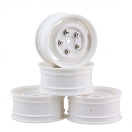 LAFEINA 4PCS RC Crawler 1.9" Plastic Wheels Rims for 1/10 Axial SCX10 Tamiya CC01 RC4WD D90 (White)
