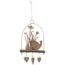 Macosa EX260960 Decorative Hanger Metal Rust Bird Spring Decoration Hanging Decoration Garden Decoration Rust Decoration Garden Decoration Rusty Metal Bird