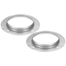 PATIKIL 5" Duct Connector Flange, 2 Pack Metal Straight Pipe Exhaust Flange Duct Mounting Plate for Heating Cooling Ventilation HVAC System