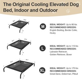 Huanovix Elevated Dog Bed, Portable Pet Cot Breathable Mesh with Easy Assembly Indoor/Outdoor Dog Mattress for Small Medium Large Dogs (Medium)