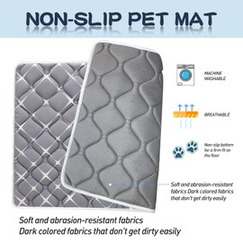 Dog Crate Mat, Ultra Soft Dog Bed Mat for Sleeping with Anti-Slip Bottom, Washable Dog Mat Kennel Pad for Large Medium Small Dogs Breeds with Cute Prints and Dark Colored to Hide Stains (52" X 28")