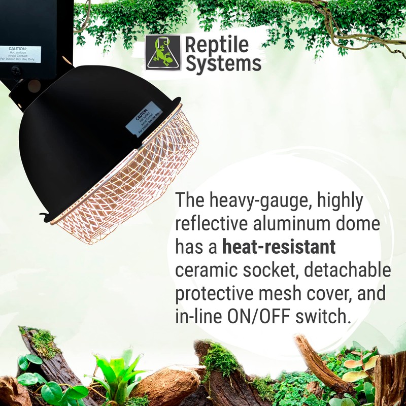 Reptile Systems Ceramic Reptile Clamp Lamp – Easy-to-Use 200w Lighting