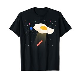 UFO Lover Funny Egg Bacon UFO Abduction Breakfast Alien T-Shirt