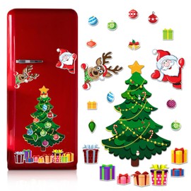 Christmas Magnets for Fridge, 2025 Magnetic Sticker Christmas Tree for Refrigerator Decorations, Kitchen Christmas Decor, Garage Christmas Tree Decorations, Christmas Fridge Magnets (23 PCS)
