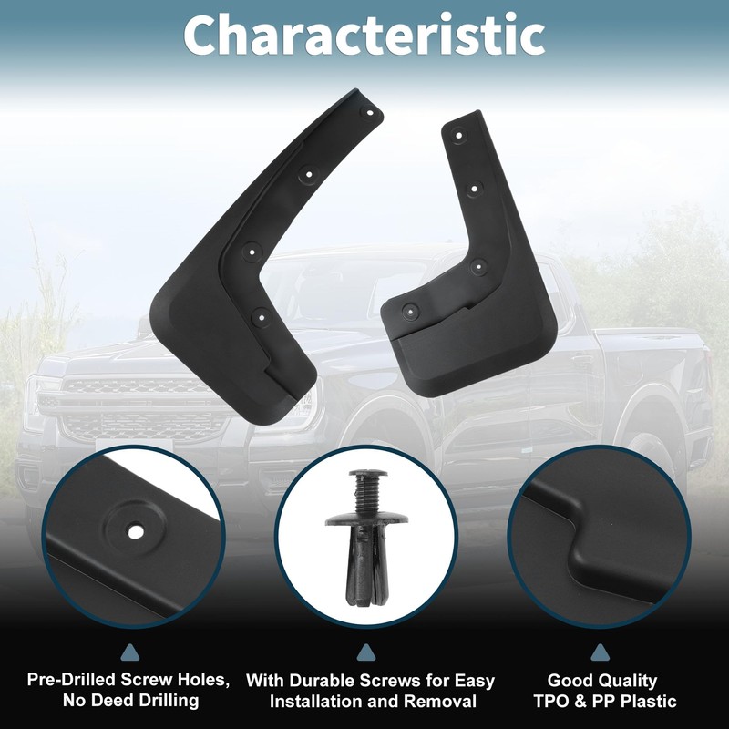 INFINAUTO Mud Flaps Splash Guards for Ford for Ranger 2024