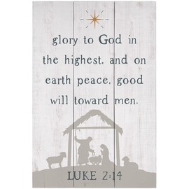 Simply Said, INC Rustic Pallets, Luke 2:14 Nativity - 16" x 10.75" Rustic Wood Sign RUS1460