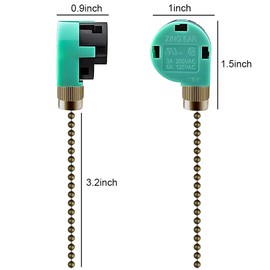 Dotlite 2Pack Ceiling Fan Switch 3 Speed 4 Wire Pull Chain Switch Cord UL Listed ZE-268S6 Fan Speed Control Pull Switch Replacement Accessories Compatible with Hunter Ceiling Fans Wall Lamps(Bronze)