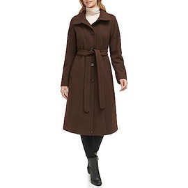 Kenneth Cole Women's Wool Coat, Full Length Chocolate, Large