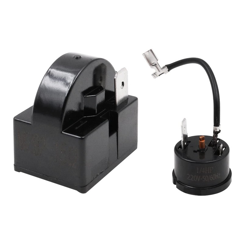 WANGCL 2PCS Compressor Start Relay 2Pin 15Ohm +2PCS Compressor Overload