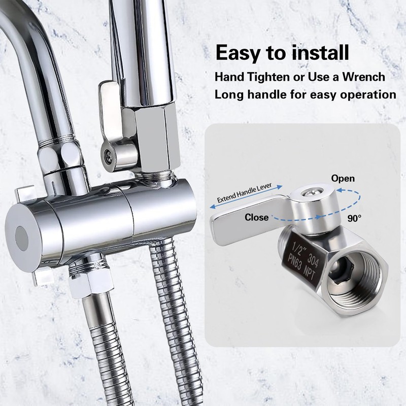 Carvedexquisitely Shower Head Shut Off Valve,304 Stainless Steel 1/2" Mini