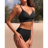 Tempt Me Women Black Two Piece Swimsuits High Waisted Bikini