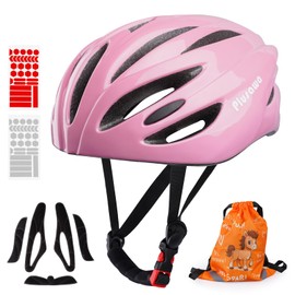 Plusawa Kids Helmet for 5-18 Years, Lightweight PC Shell, Interior Padding, Adjustable Multi-Sport Kid Helmet Skateboard/Cycling/Scooter/Skating 52-56cm (Pink, M)