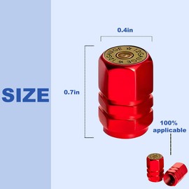 KHGUZ Car Tire Valve Stem Caps, 4PCS Aluminum Corrosion Resistant Tyre Pressure Stem Cover Kit, Leak-Proof Automotive Protection Accessories, Universal for Truck, Motorcycle, Bikes(Red)