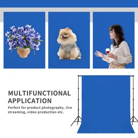 Easy-Going 5X7 FT Blue Backdrop, Solid Background for Photo Studio, Non-Gloss Collapsible High Density Screen for Video Photography and Television Only Background