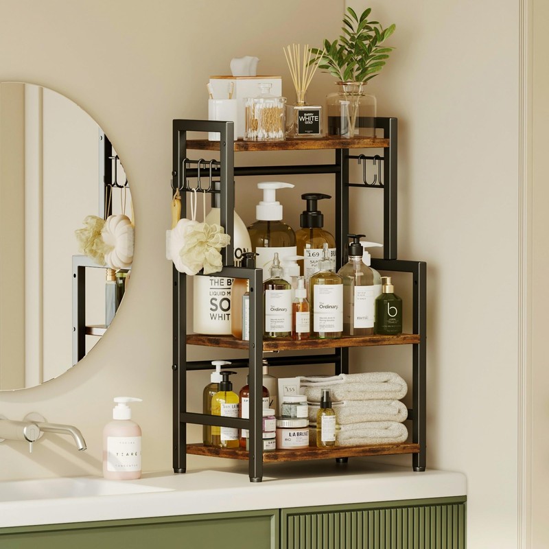 Kitchen Countertop Organizer,3 Tier Large Spice Rack Organizer with Adjustable