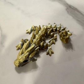 Collectible Baby Dragon with Egg figurine 3D Printed - Color: Gold/Silver