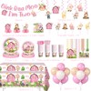 Yingoto 213pcs Oink Baa Moo Im Two Party Decorations for