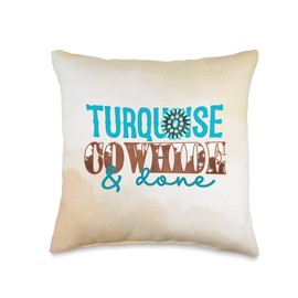 Cowhide & Done Western Life Country Farm Life Item Turquoise Cowhide & Done Western Country Farm Life Throw Pillow, 16x16, Multicolor
