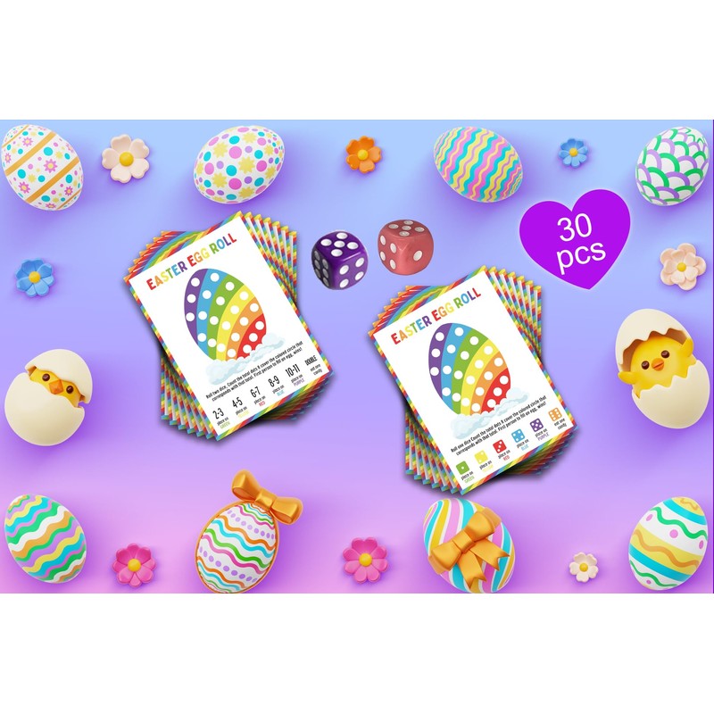 BEUFSE Easter Egg Roll Dice Game, Roll The Egg Game