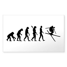 CafePress Evolution Ski Rectangle Bumper Sticker Car Decal