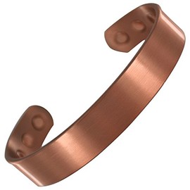 Stargems® PURE COPPER MAGNETIC BRACELET BANGLE 6 MAGNETS PLAIN PURE COPPER BAND Cuff Wrist Band for Women Ladies or Mens + FREE VELVET GIFT POUCH! (21)