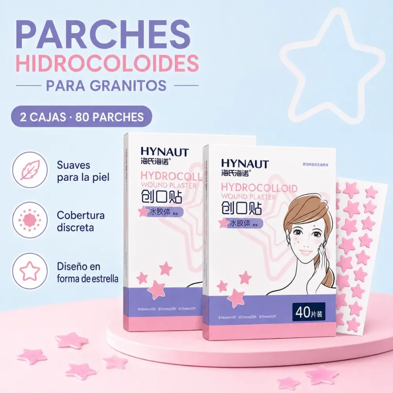 Parches Hidrocoloides Estrella Acne 2 Cajas 80 Pzs