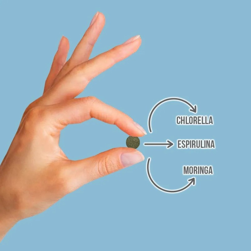 Espirulina, Chlorella, Moringa Healthaddiction 90 Tabs