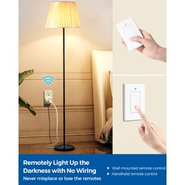 Remote Control Outlet Plug, WILAWELS Wireless Light Switch, On Off Remote Switch Outlet for Lights, Lamps, Home Appliance, 100ft RF Range, No Wiring, FCC Listed (2 Remotes + 1 Outlet) W05RC2106