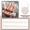 YOSOMMK Cream White Press on Nails Medium Almond Fake Nails
