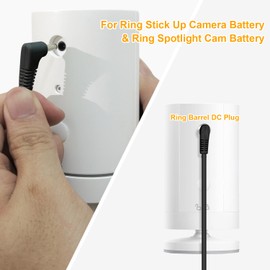 Ri ng Camera Solar Panel, Compatible with Ring Stick Up Cam Battery, Ring Spotlight Cam Battery, Not for Spotlight Plus/Pro, Waterproof, 6W Fast Charging, DC3.5mm Plug (Black)