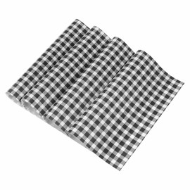 NATURALABEL 100 PCS 12"x12" Black and White Check Deli Paper Sheets - Grease & Water Resistant Food Basket Liners, for Wrapping Sandwiches, Burritos, Burgers, Hot Dogs, Fries (Black)