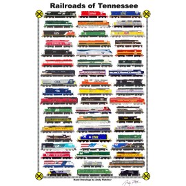 Railroads of Tennessee 11"x17" Railroad Poster by Andy Fletcher signed