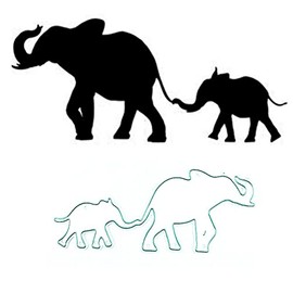 1 Pcs Big Small Elephants Metal Cutting Dies,Animals Die Cuts,DIY Scrapbooking Artist Cutting Dies Stencil Template Molds for DIY Card Making Embossing Photo Birthday Thanksgiving