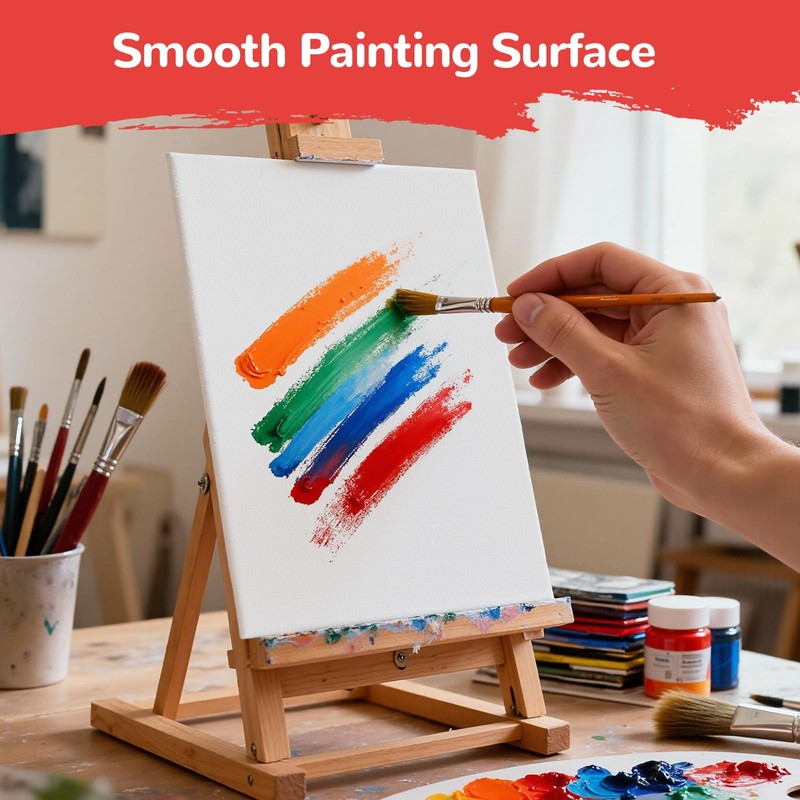 BAKEYBA 100 Pack 5x7 Inch Small Canvas Boards for Kids