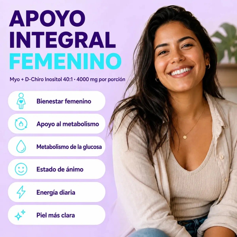 Inositol Myo Chiro Polvo Ácido Fólico Mujer