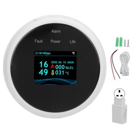 WiFi Combustible Gas Alarm Methane Natural Gas Leakage Detector Sound Light Warning for Tuya 100‑240VUK Plug